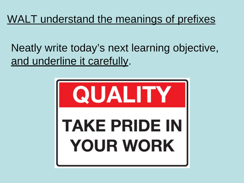 Prefixes Spelling Lesson