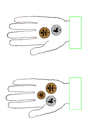 MONEY PAIRS MONEY MATS AND MONEY IN HANDS EYFS KS1