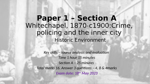 Edexcel Section A Whitechapel content revision