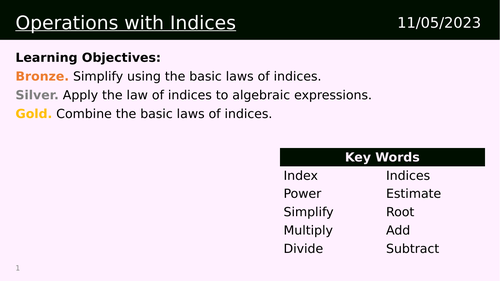 Operations with Indices