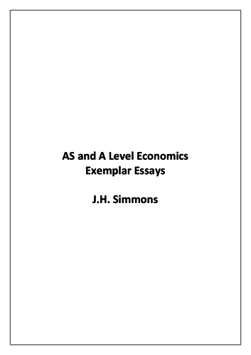 A Level Economics Exemplar Essays