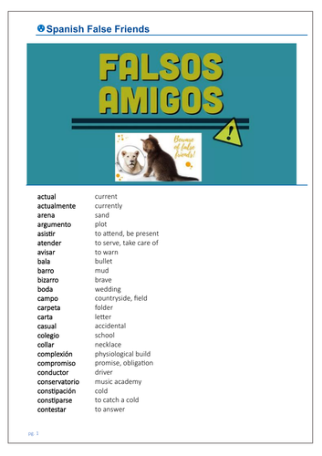 Spanish False Friends