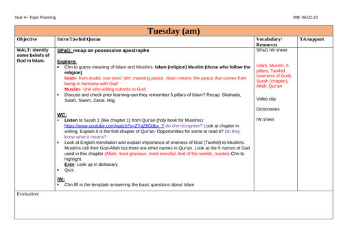 R.E Islam planning