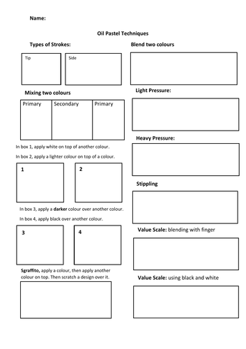 Oil pastel techniques