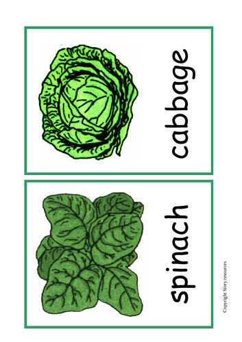 FREE OLIVER'S VEGETABLES SNAP PAIRS  CARDS PRINT TWICE EYFS KS1 LITERACY