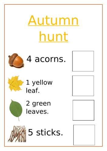 Autumn and Spring Hunt sheets