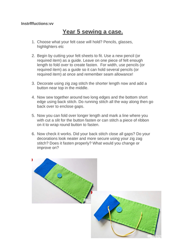DT Sewing a slim case with button fasten instructions