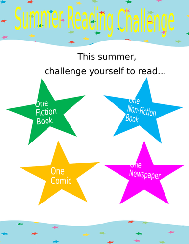 READING CHALLENGE - summer challenge for younger students