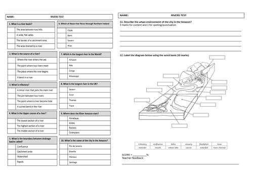 KS2 Rivers Test