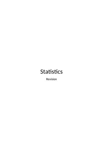 A Level Maths Statistics Revision Booklet