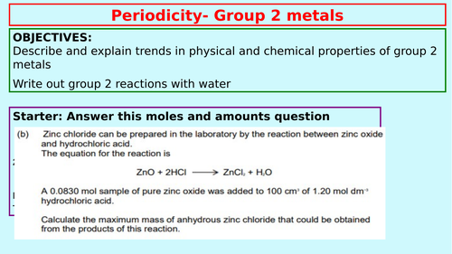 2. Trends in group 2 elements - AS Chemistry