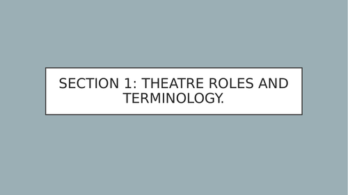 AQA - GCSE Drama - SECTION A - Written Paper Support