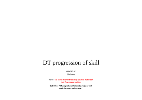 DT Progression of Skills