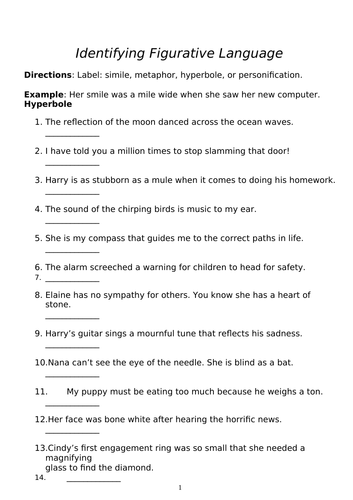 Identify Figurative Language