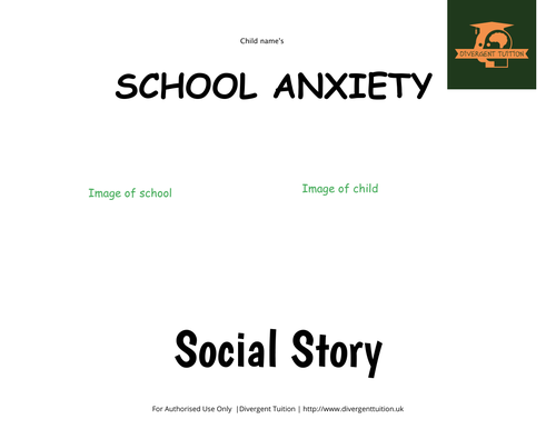School refusal / anxiety social story template for SEND, SEMH, ASD, or primary years
