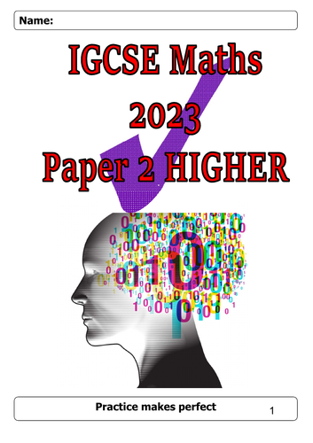 IGCSE Maths Paper 2H HIGHER 2023 Revision pack