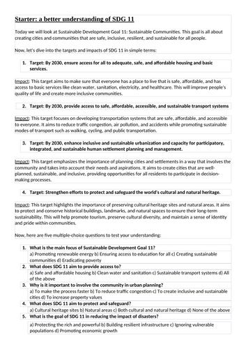 Starter on sustainable development goals