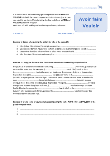 French Worksheet - Food