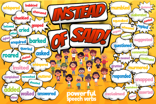 'Instead of said' - Speech Verb Poster