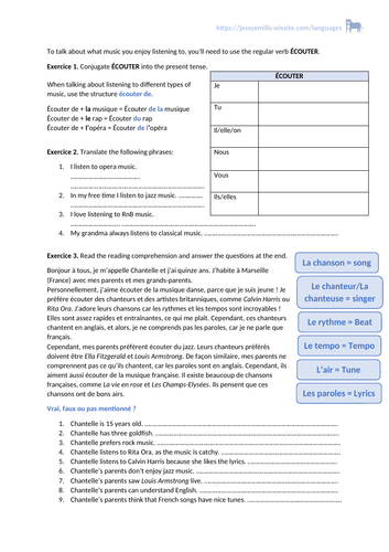 French Reading Comprehension - Écouter