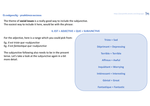 French Grammar - Subjunctive (Social Issues)