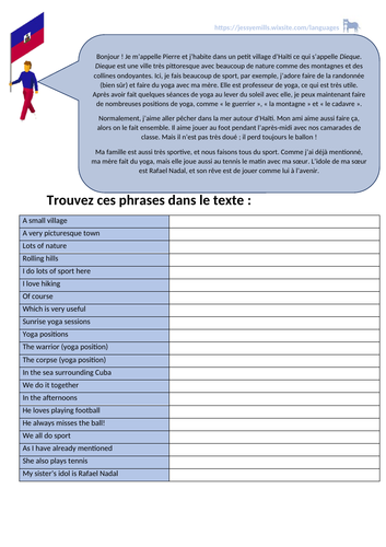 French Vocabulary - Sports