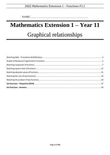 Graphical Relationships - Mathematics Extension 1