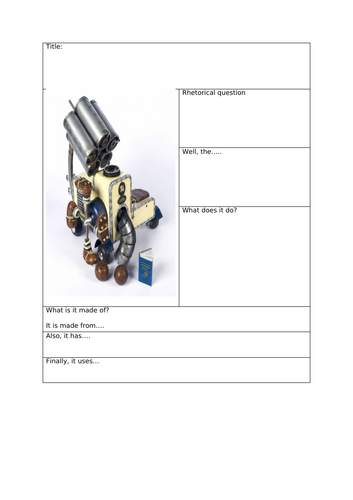Writing Y5 Explanation Texts - Create a Machine
