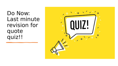 An Inspector Calls Quote Recall Quiz