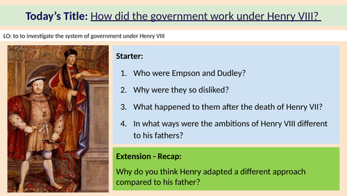4. Henry VIII's Government