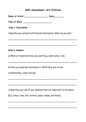 Art critique self assessment