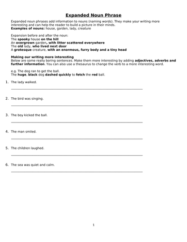 Expanded Noun Phrases