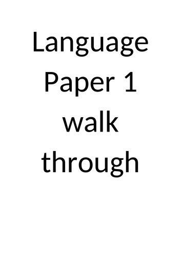 AQA English Language walk through booklet