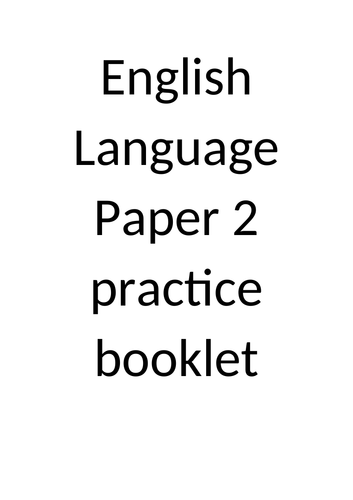 AQA English Language Paper 2 Walk through booklet