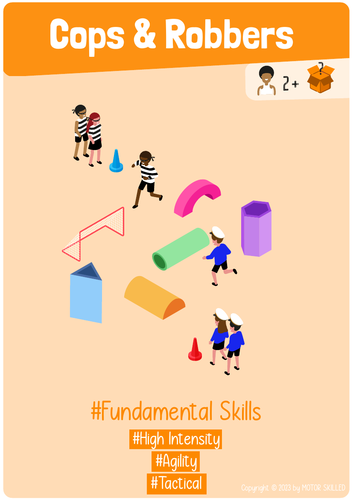 Cops and Robbers - PE Fundamental Skills Game For Elementary School