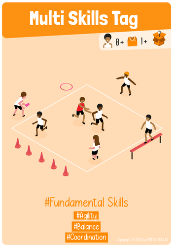 Multi Skills Tag - PE Fundamental Skills Game for Elementary School
