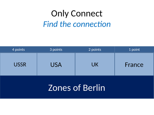 Cold War 1945-72 Connection Quizzes