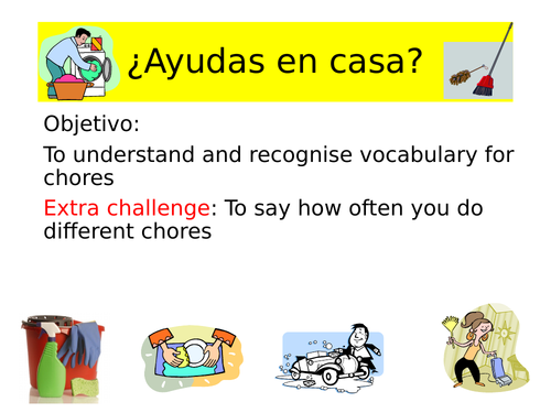 GCSE Spanish - chores/ helping at home lesson