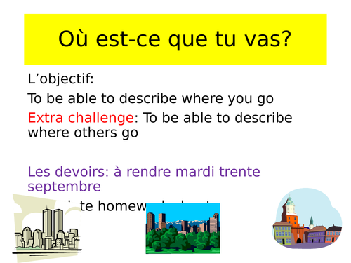 Present tense aller 2x lessons French