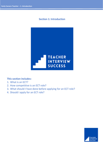 Introduction to apply for an Early Career Teacher role