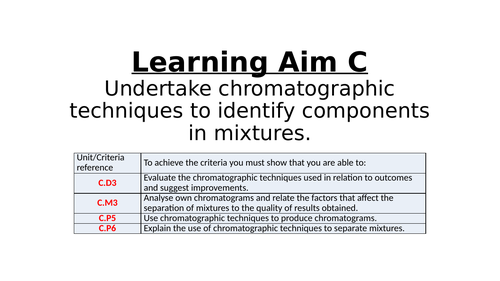 BTEC L3 Applied Science Unit 2 Learning Aim C