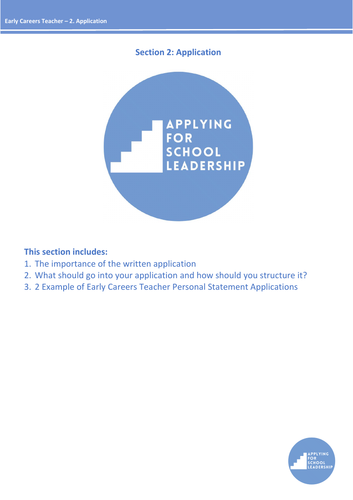 2. ECT - Written application and example for an ECT role