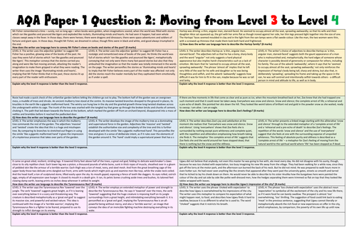 AQA Paper 1 Question 2 Moving from Level 3 to Level 4