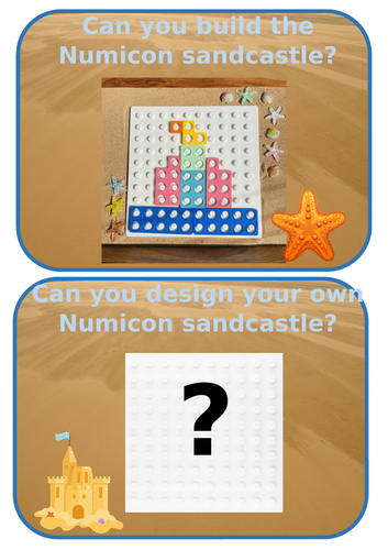 Build a Numicon sandcastle prompt cards