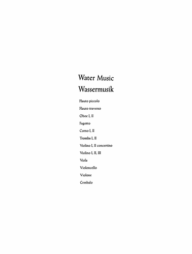 Handel - Water Music - Annotated Score