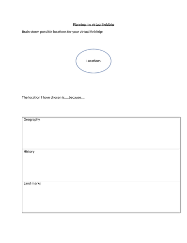 3 Lesson Geography project for KS3: design a virtual fieldtrip