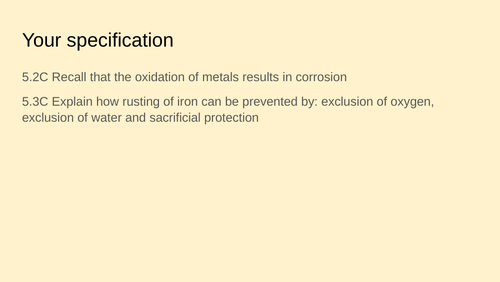 Oxidation, Rusting, Corrosion and preventing