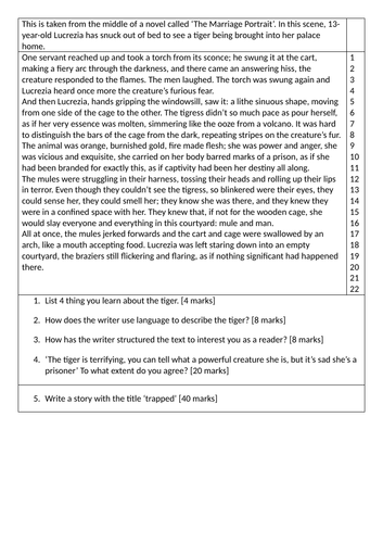 AQA Language Paper 1 - The Marriage Portrait
