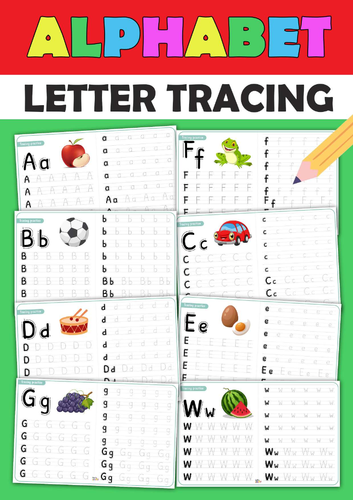 Alphabet Tracing letters. Handwriting Practice. Print Worksheets.