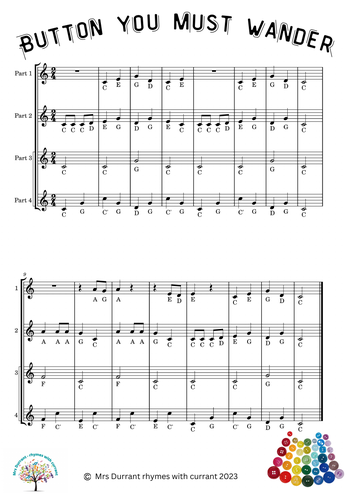 Button you must wander - instrumental parts | Teaching Resources